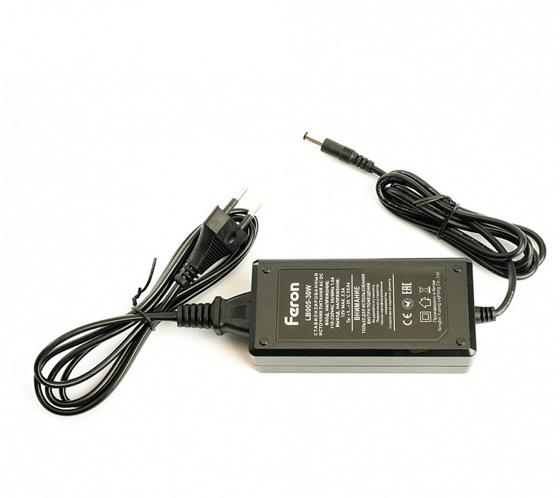 Трансформатор электронный для светодиодной ленты 30W 12V (драйвер), LB005