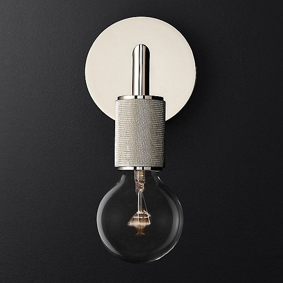 Бра RH Utilitaire Single Sconce Silver арт