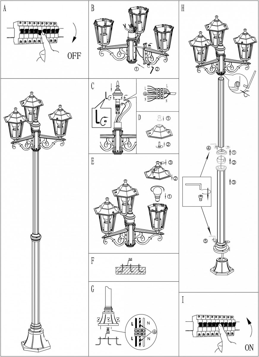 Фонарный столб Eglo Laterna 4 22145