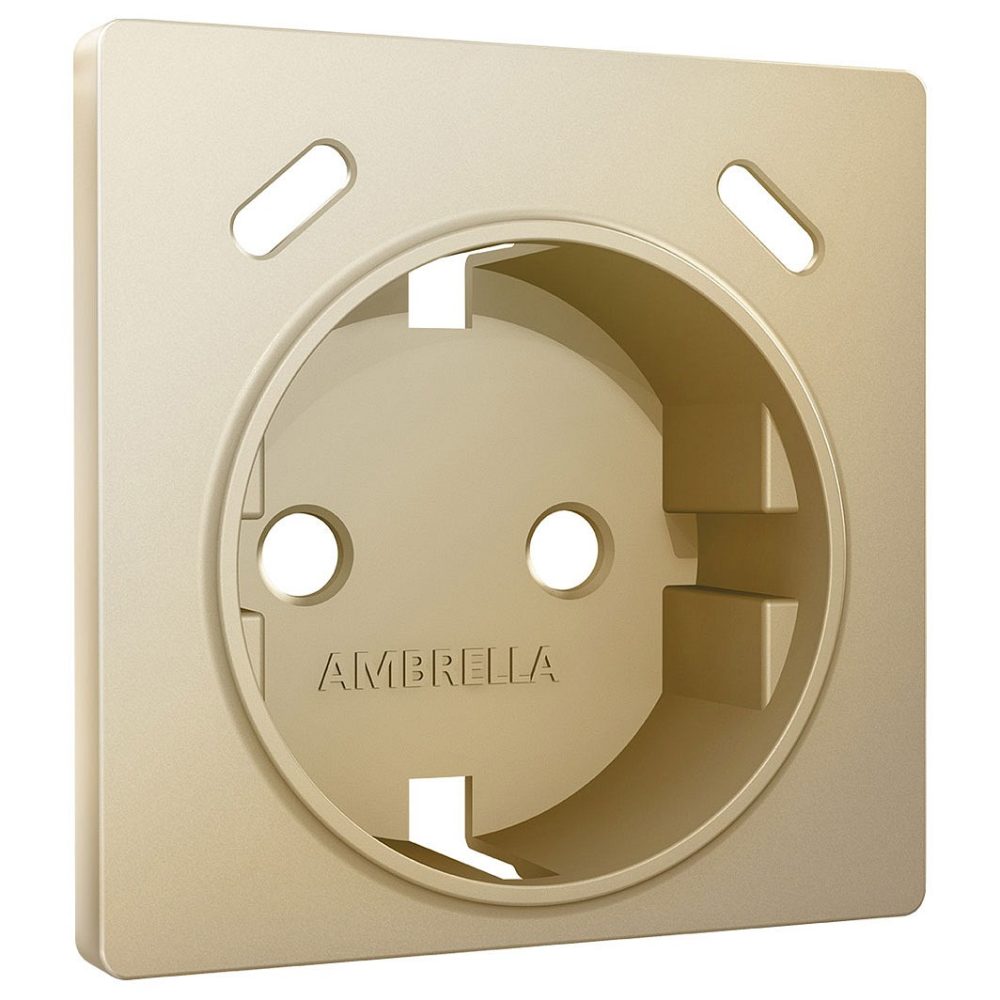 Накладка для розетки с заземлением и со шторками и 2хUSB type С Ambrella Volt ALFA AP6105