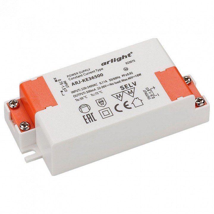 Блок питания ARJ-KE36500 (18W, 500mA, PFC) (Arlight, IP20 Пластик, 5 лет)