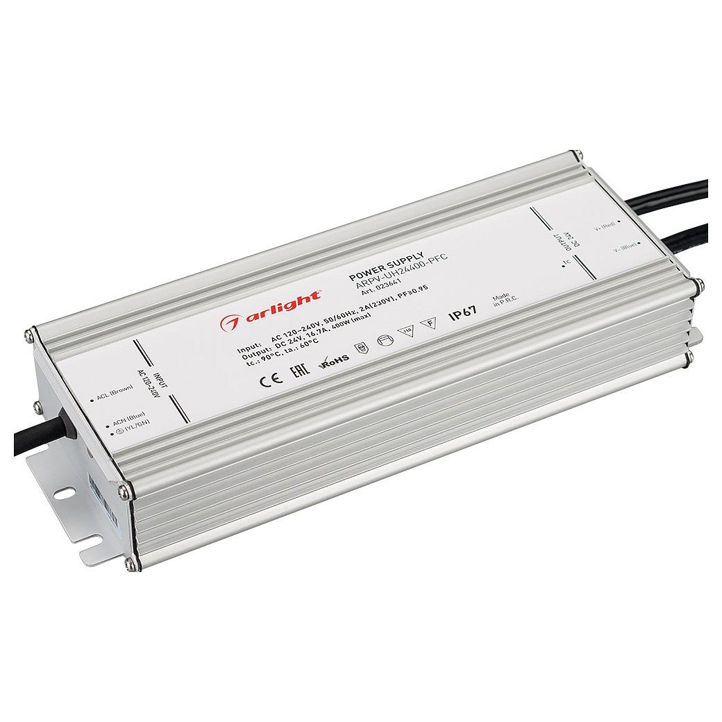Блок питания ARPV-UH24400-PFC (24V, 16.7A, 400W) (Arlight, IP67 Металл, 7 лет)