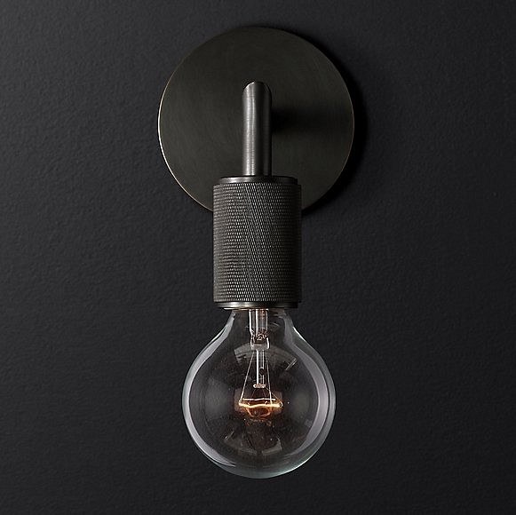 Бра RH Utilitaire Single Sconce Black арт