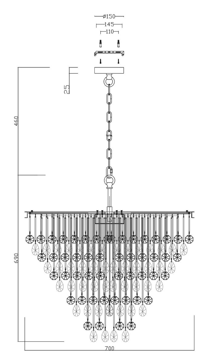 Подвесная люстра Maytoni Линн MOD091PL-09CH