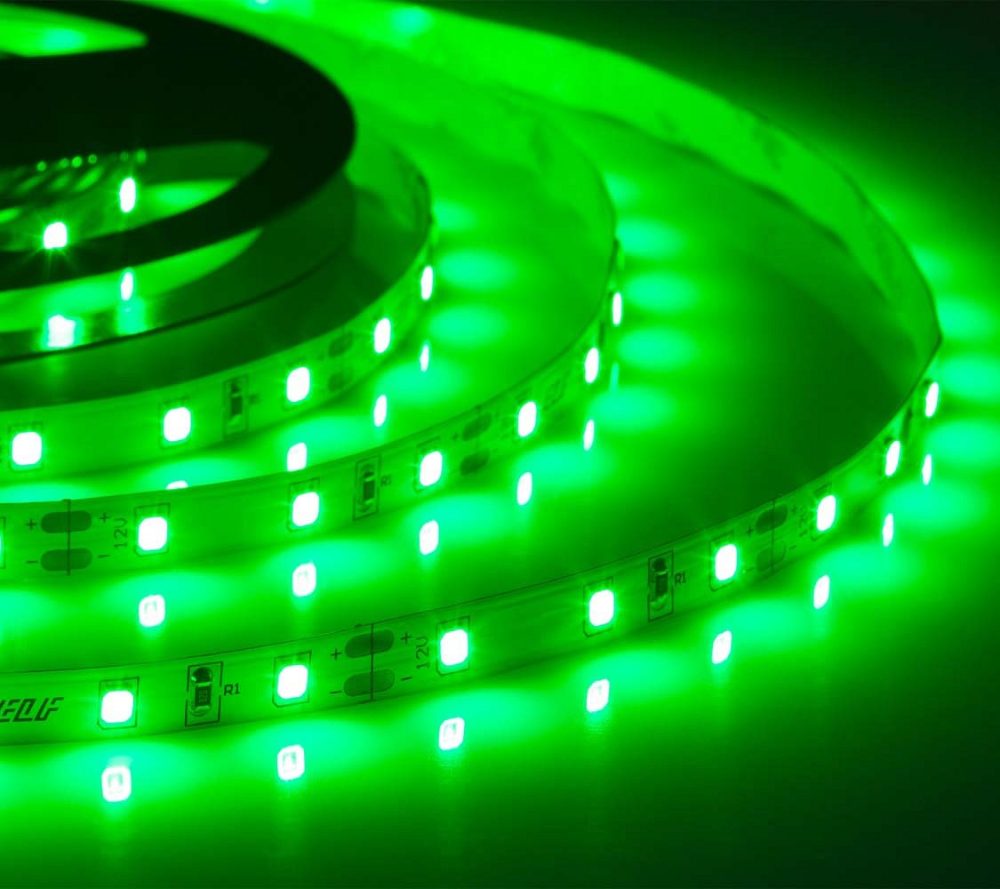 Лента светодиодная ELF 300SMD диодов (2835), 12В, 5м, зеленая