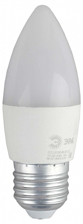 Модель ECO LED B35-8W-827-E27 Б0030020 Лампа светодиодная Эра ECO LED B35-8W-827-E27 (диод, свеча, 8Вт, тепл, E27)