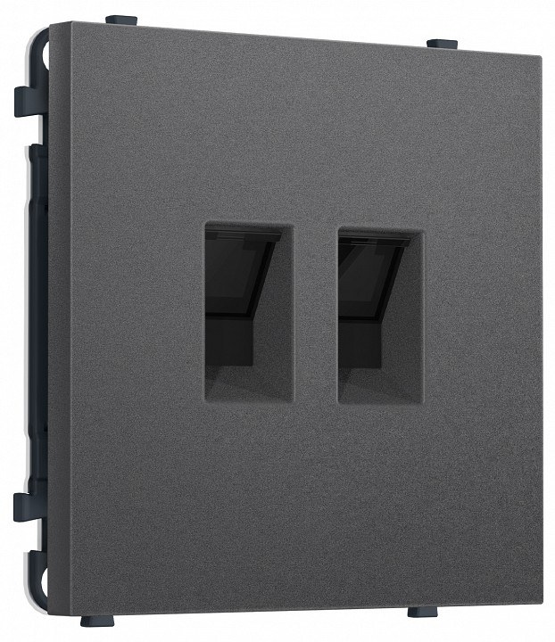 Розетка двойная Ethernet RJ-45 и со шторками, без рамки Ambrella Volt MS MS662110