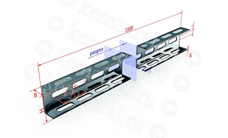 Швеллер перфорированный 60х35 L400 2.0мм ШП УТ1.5 КЭМЗ 466 6077d6 14