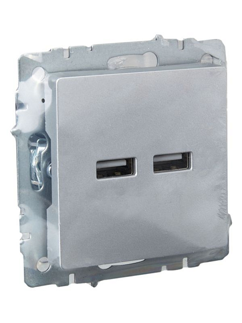 Розетка BRITE USB A+A 3.1А РЮ10-1-БрА механизм алюм. IEK BR-U21-D31-K47