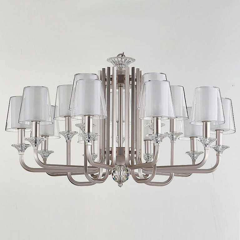NEWPORT 4600 4610+5/C , Люстра, Silver perla Glass clear/matt white D102*H47 cm E14 15*60W