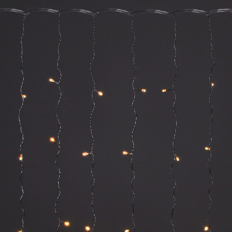 светодиодный занавес 3х2м, 160 LED, прозрачный провод, с контроллером