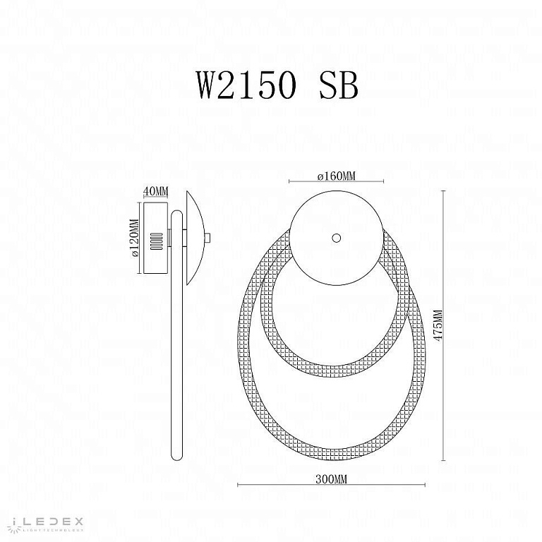 Бра iLedex Cross W2150 SB