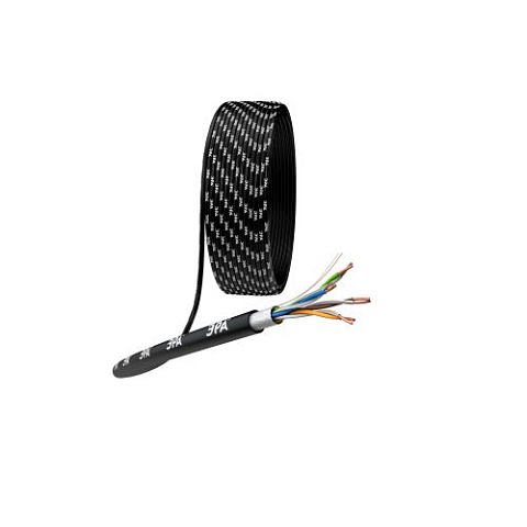 Кабель витая пара F/UTP кат.5E 4х2х24AWG solid CU PE Outdoor черн. (м) Эра Б0044689