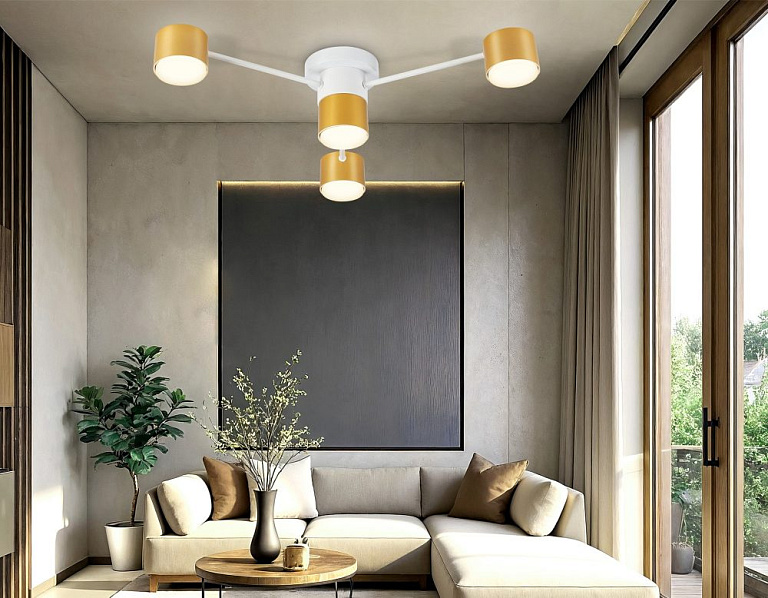 Светильник потолочный FL51720/4 WH/GD белый/золото GX53/4 max 12W 645*135