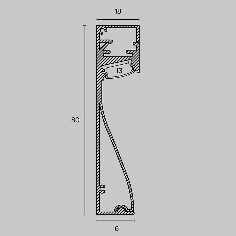 Короб для плинтусов Maytoni Led Strip Световой плинтус ALM-8018-B-2M