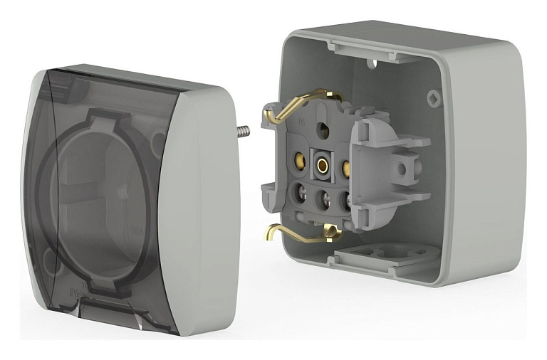 Розетка с заземлением с крышкой Elbi Eleсtriс Eva 554-011500-218