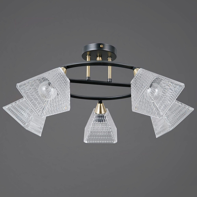 Люстра на штанге ILLUMICO IL0850 IL0850-5CSQ-25BKAB ELITE