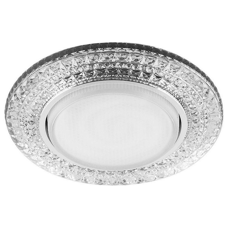 Светильник встраиваемый с белой LED подсветкой Feron CD4020 потолочный GX53 без лампы прозрачный