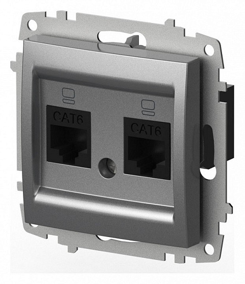 Розетка двойная Ethernet RJ-45 без рамки Elbi Eleсtriс Zena Vega 609-011000-248
