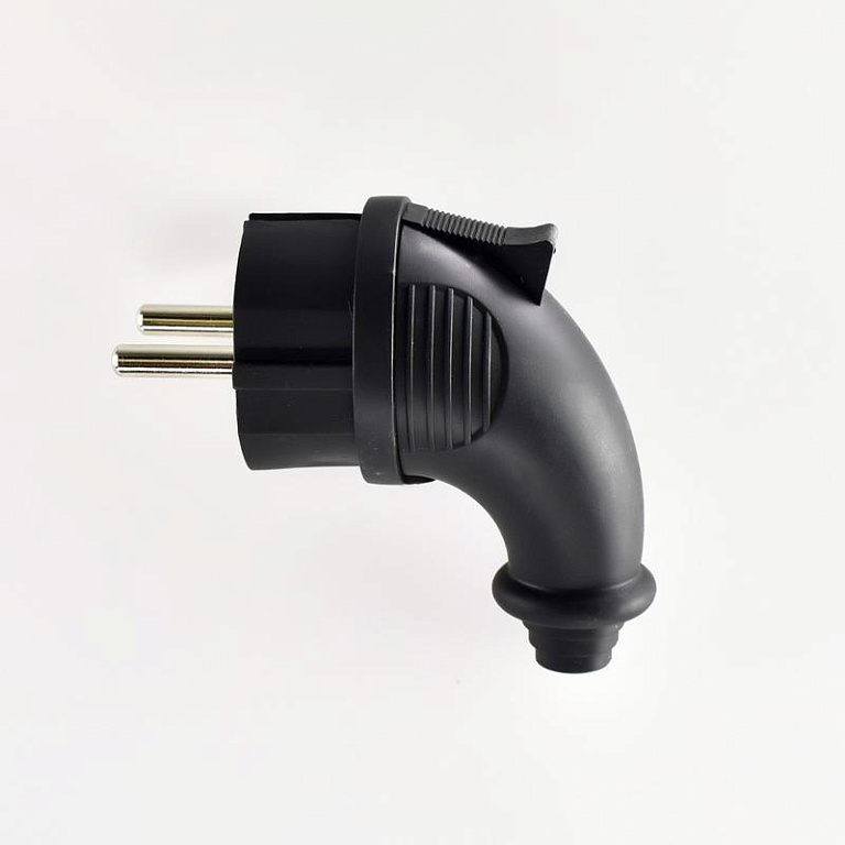 Вилка угловая 16А 2P+PE 220-240В IP44 каучук LEZARD 106-0400-0108/108