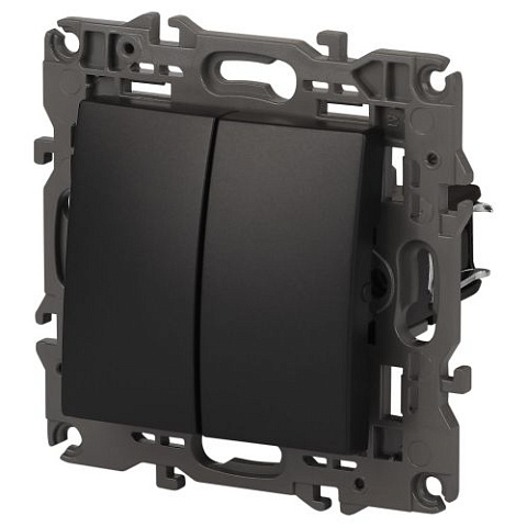 Переключатель 2-кл. СП Elegance 14-1106-05 10А IP20 250В 10AX механизм антрацит Эра Б0034247