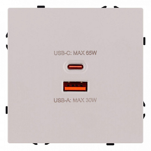 Розетка 2хUSB type A и C без рамки Kollinger Eclipse EC-024CM