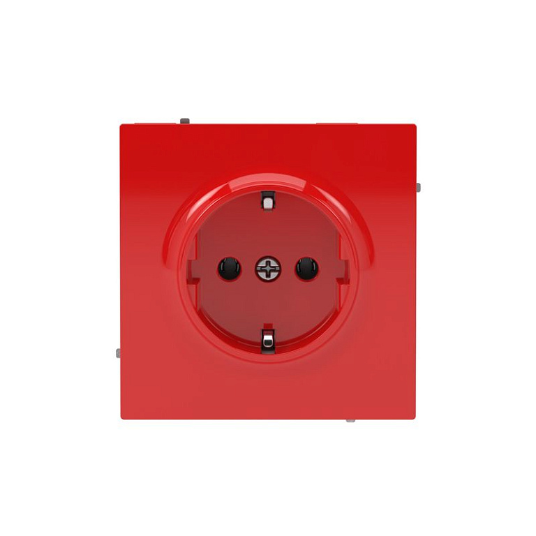Розетка силовая KANT 2P+E без шторки красн. сатин DKC 7001033