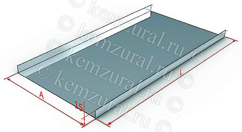 Крышка для лотка осн.300 L3000 сталь 1мм КНЛ30 УТ1.5 КЭМЗ 443 301133 14