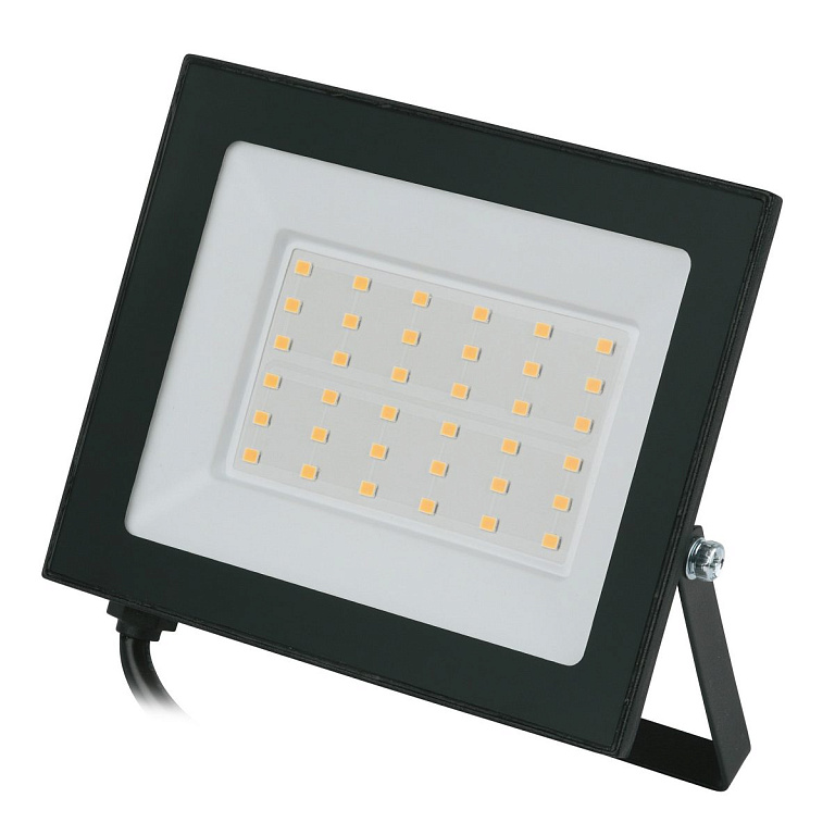 ULF-Q519 50W/3000K IP65 220-240V BLACK Прожектор светодиодный. Теплый белый свет(3000К). Корпус черный. TM Volpe