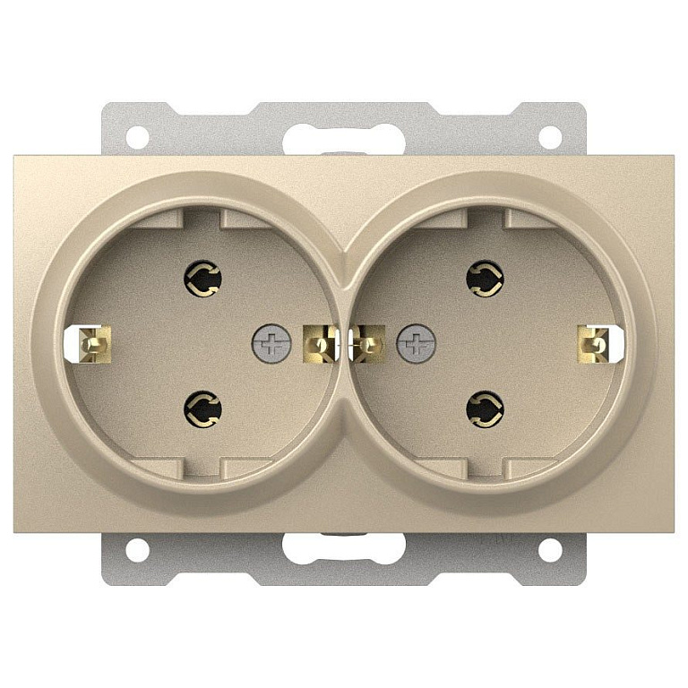 Розетка двойная с заземлением, без рамки Elbi Eleсtriс Zena Vega 609-012500-907