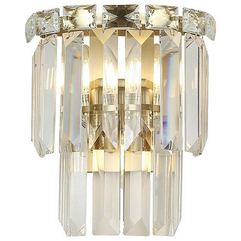 NEWPORT 8460 8463/А brass ,Бра , Brass Clear crystal L25*H28*SP14.5cm G9 3*40W