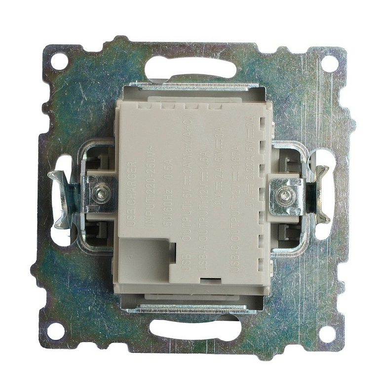 Розетка 2хUSB type A и C без рамки Stekker Катрин 50052