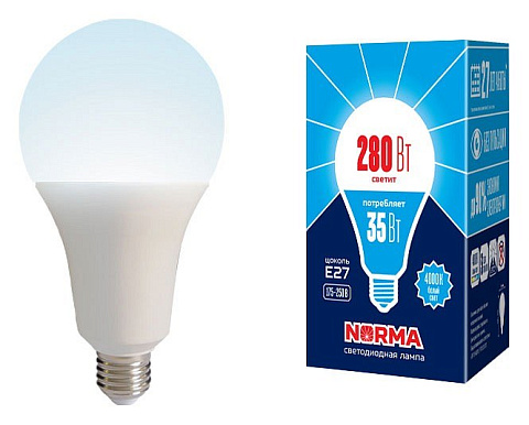LED-A95-35W/4000K/E27/FR/NR Лампа светодиодная. Форма A, матовая. Серия Norma. Белый свет (4000K). Картон. ТМ Volpe