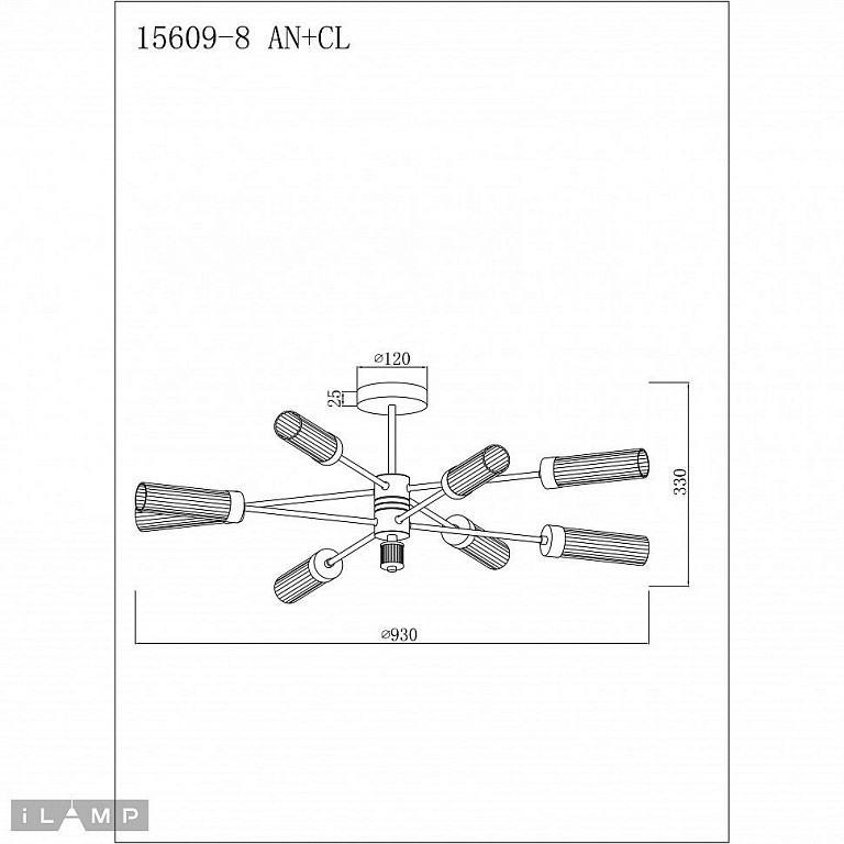 Люстра на штанге iLamp Evolution 15609-8 AN+CL