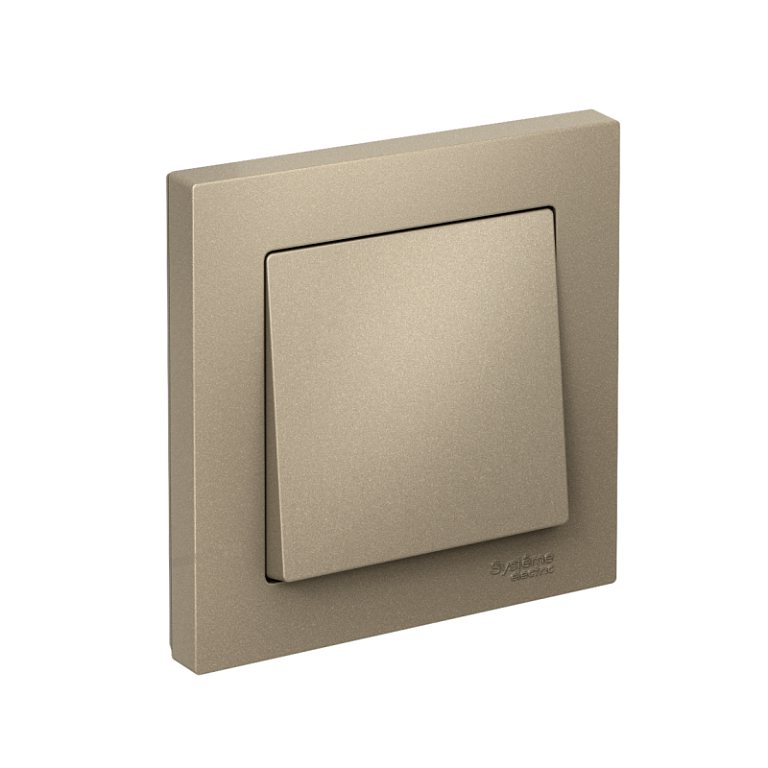 Выключатель 1-кл. СП AtlasDesign 10А IP20 (сх. 1) 10AX в сборе шампань SE ATN000512