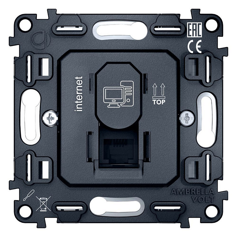 Механизм розетки Ethernet RJ-45 со шторкам Ambrella Volt QUANT VM188