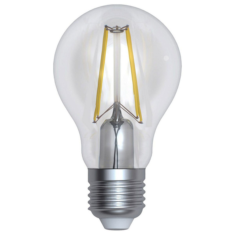 LED-A60-10W/3000K/E27/CL/DIM GLA01TR Лампа светодиодная диммируемая. Форма А, прозрачная. Серия Air. Теплый белый свет (3000K). Картон.