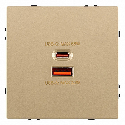 Розетка 2хUSB type A и C без рамки Kollinger Eclipse EC-024GD
