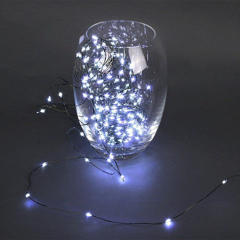 гирлянда светодиодная Роса, 20м, 200LED, темно-зеленый провод