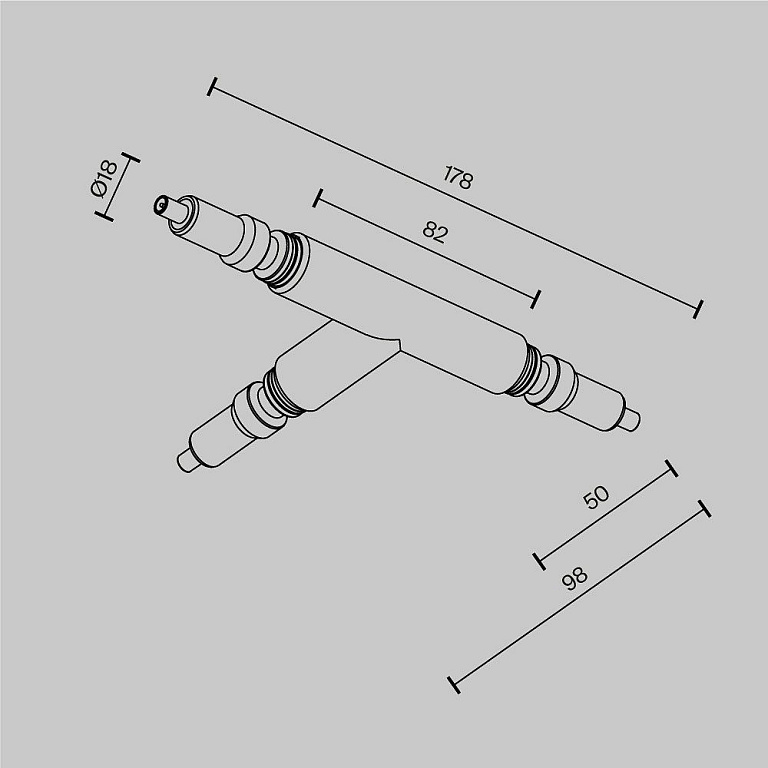 Соединитель T-образный для модульных светильников Maytoni Technical Аксессуары для системы Аксити CA007TC-BS
