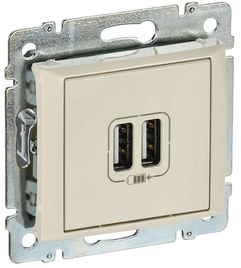 Розетка USB 2-м СП Valena механизм сл. кость (DIY-упак.) IEK 694372