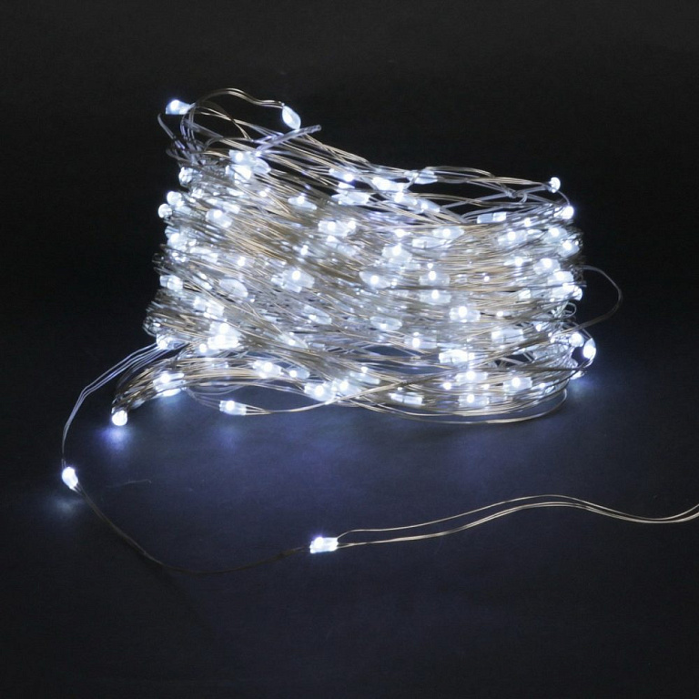 гирлянда светодиодная Роса, 20м, 200LED, серебристый провод
