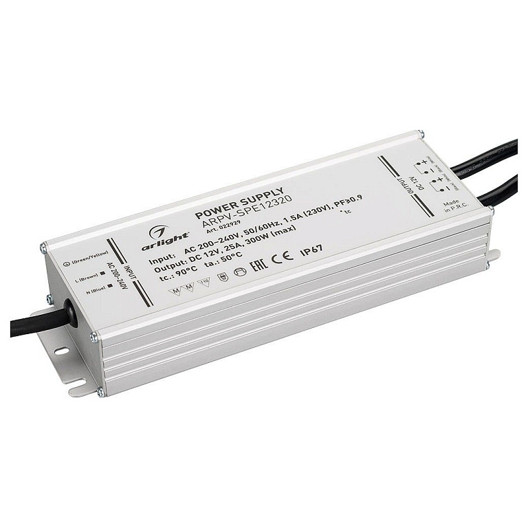 Блок питания ARPV-LG12300-PFC-S2 (12V, 25.0A, 300W) (Arlight, IP67 Металл, 5 лет)