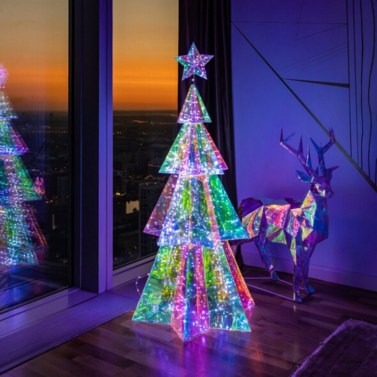ULD-R502 220V XMAS TREE Светильник декоративный «Ёлка». 400 светодиодов. Белый свет. Цвет корпуса радужный. TM Uniel