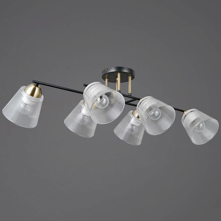 Люстра на штанге ILLUMICO IL0845 IL0845-6CSQ-25BKAB ELITE