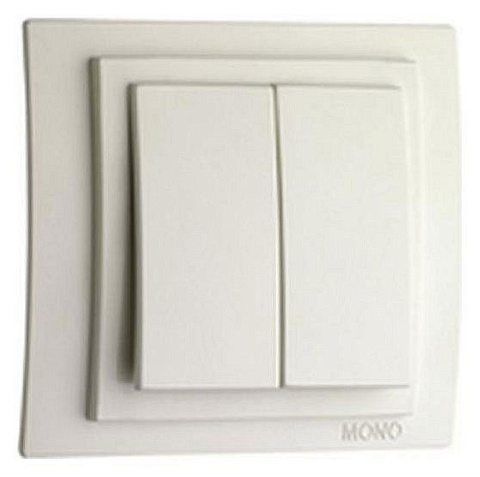 Выключатель двухклавишный без рамки Mono Electric Despina / Larissa 500-000125-102