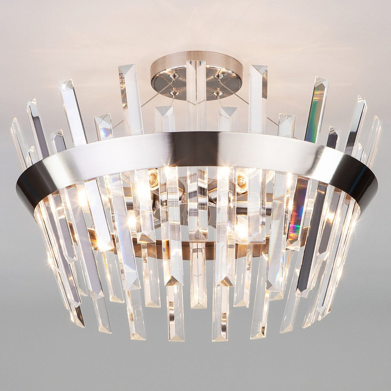 Светильник на штанге TK Lighting Steccato 10111/5 сатин-никель/прозрачный хрусталь Strotskis