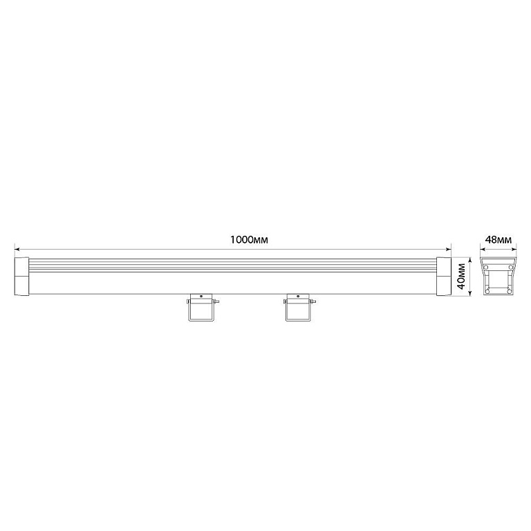 LL-892 Светодиодный линейный прожектор с DMX, 36LED RGB, 1000*40*48mm, 36W 24V, IP65