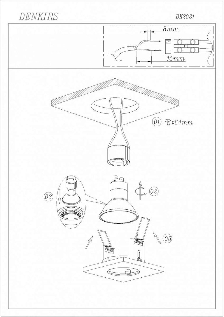 Встраиваемый светильник Denkirs DK2031 DK2031-BK