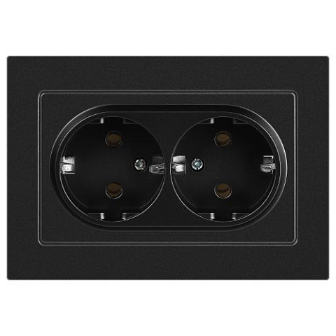 Розетка 2-м СП Accent 6-205-05 16А IP20 250В 2P+E Schuko AL/CU антрацит Intro Б0063494